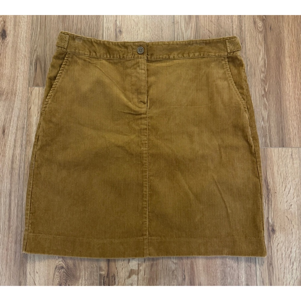 Talbots Mustard Yellow Corduroy Mini Skirt Size 10 Mustard Tan Cotton Blend